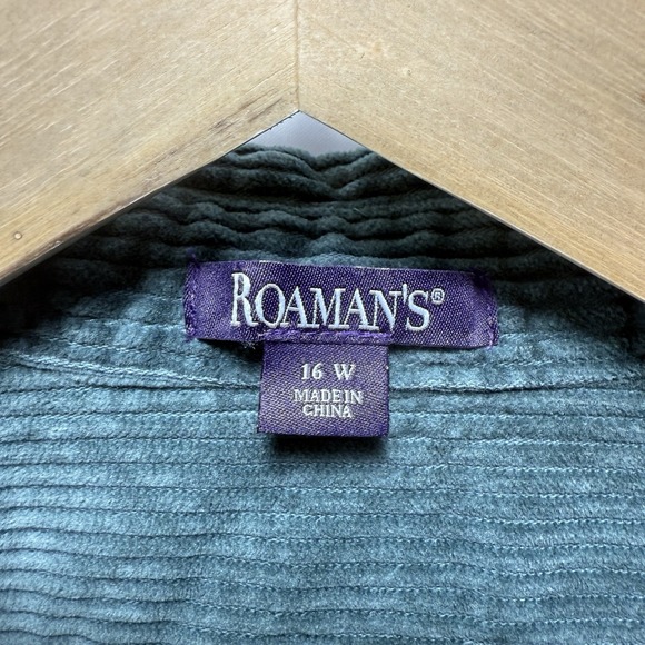 ROAMANS Green Shacket Corduroy Jacket Button Up Shirt 16W - Picture 4 of 12